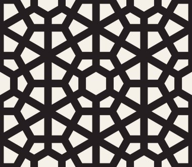 Vektör sorunsuz siyah ve beyaz altıgen satırları desen