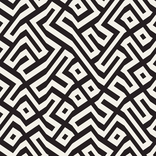 Geometrik desen vektör sorunsuz siyah ve beyaz labirent çizgileri