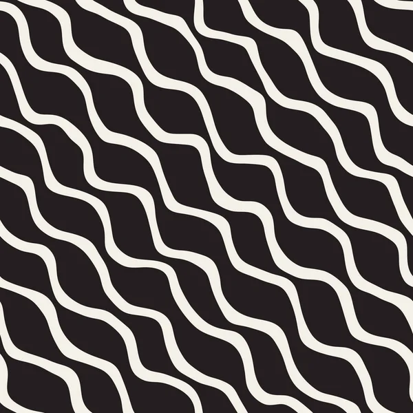 Vektör sorunsuz siyah ve beyaz elle çizilmiş zikzak diyagonal çizgili desen