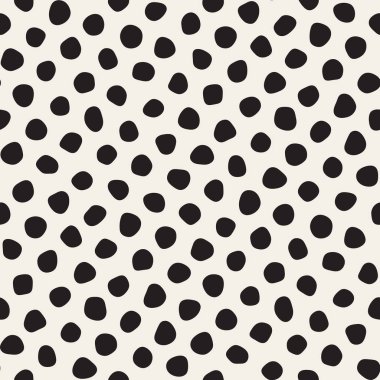 Vektör sorunsuz siyah ve beyaz karmakarışık daireler desen