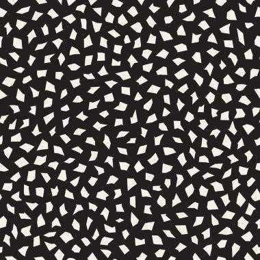 Vektör sorunsuz siyah ve beyaz sinirli karmakarışık şekiller mozaik desen