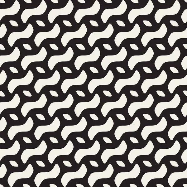 Patrón geométrico redondeado blanco y negro sin costura vectorial — Archivo Imágenes Vectoriales