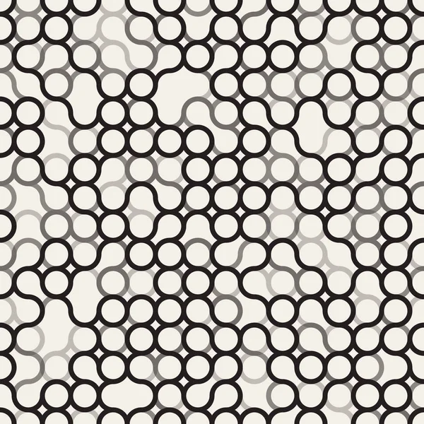 벡터 완벽 한 흑인과 백인 서클 불규칙 한 격자 패턴. — 스톡 벡터