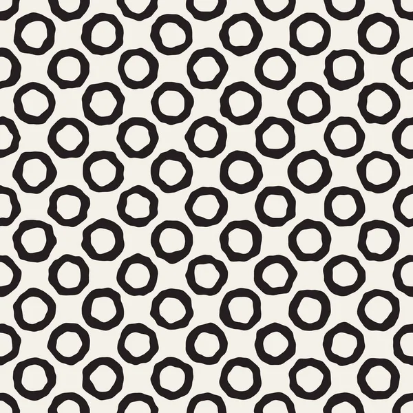 Patrón de círculos de salto blanco y negro sin costura vectorial — Vector de stock
