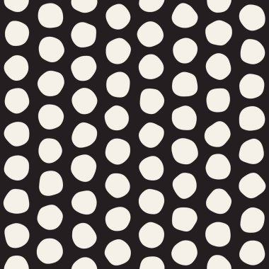 Vektör sorunsuz siyah ve beyaz karmakarışık daireler desen