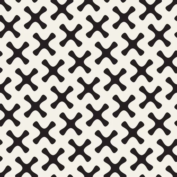 Çapraz geometrik desen vektör sorunsuz siyah ve beyaz yuvarlak