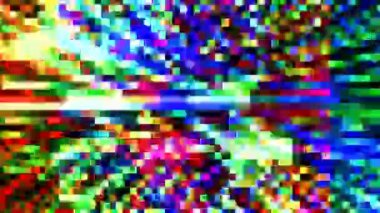 Yukarıdan renkli blokların glitchy dalga