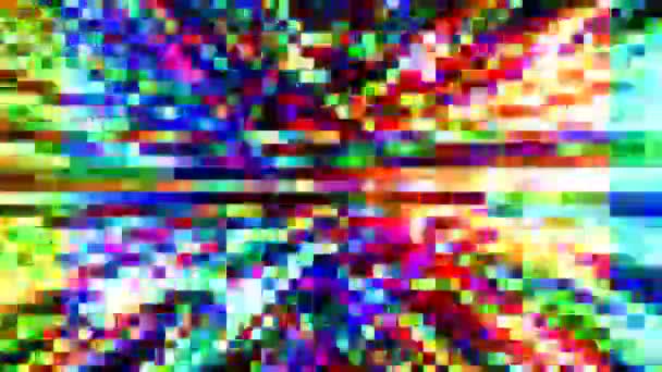 Onda glitch di blocchi colorati dall'alto — Video Stock