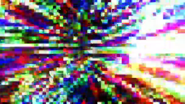 Ola Glitchy de demasiados bloques de colores . — Vídeo de stock