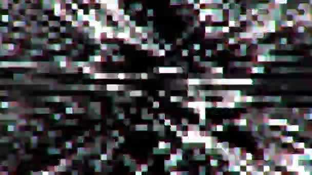 Glitchy Wave of Colorful Blocks. Vista desde arriba — Vídeo de stock