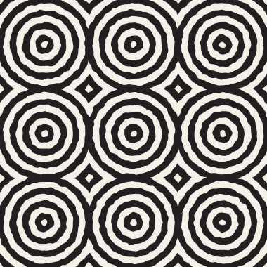 Çemberler geometrik desen vektör Dikişsiz el çekilmiş