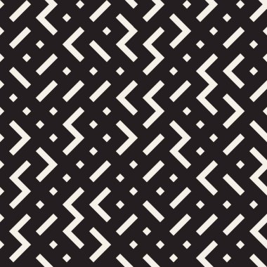 Vektör sorunsuz siyah ve beyaz düzensiz zikzak Rhombus geometrik desen