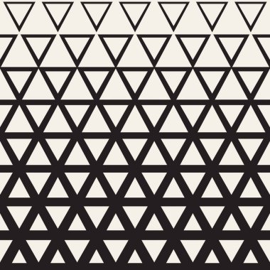 Kesintisiz beyaz ve siyah vektör üçgen yarı ton kılavuz geometrik desen