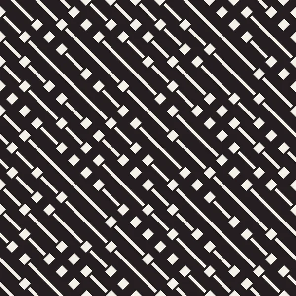 Vector Seamless Black and White Diagonal Dash Lines Pattern — стоковый вектор