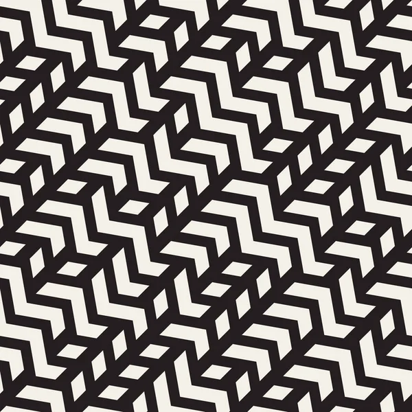 Vector naadloze geometrische Zigzag diagonale onregelmatige lijnen patroon — Stockvector