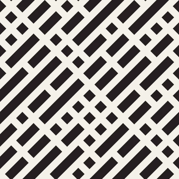 Vektor nahtlose schwarz-weiße diagonale Rechteckslinien Muster — Stockvektor