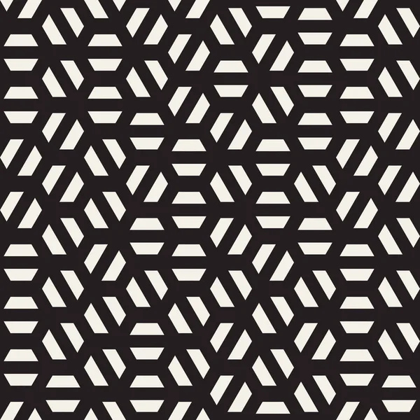 Modèle géométrique irrégulier de forme hexagonale noire et blanche sans vecteur — Image vectorielle