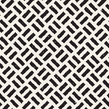 Çapraz dikdörtgenler kaldırım desen vektör sorunsuz siyah ve beyaz el çekilmiş