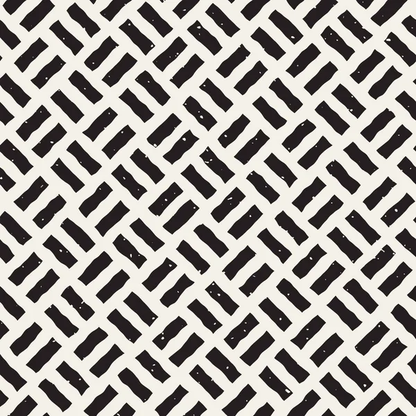 Çapraz dikdörtgenler kaldırım desen vektör sorunsuz siyah ve beyaz el çekilmiş