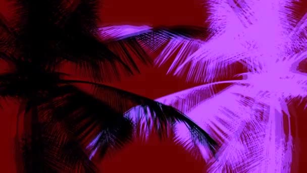 Trippy Palms en colorido fondo intermitente — Vídeos de Stock