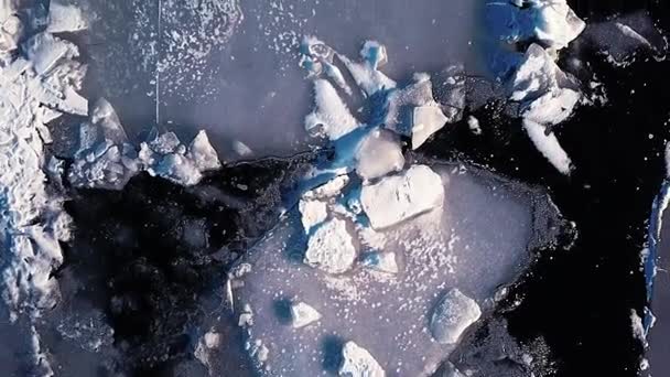 Пролетая над арктическими льдами — стоковое видео