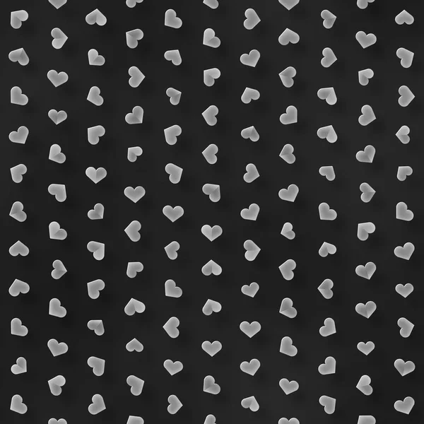 Bezešvé jednobarevné vzorek se srdíčky. Opakující se textura rozptýlené tvary. — Stock fotografie