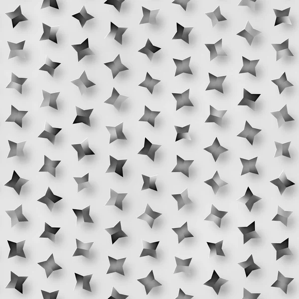 Scattered Geometric Shaded Shapes. Abstract Seamless Monochrome Pattern. — Stock Photo, Image