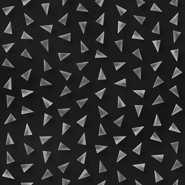 Formes ombragées géométriques dispersées. Modèle monochrome sans couture abstrait . — Photo