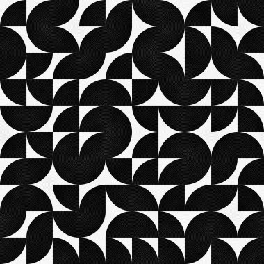 Kaotik Semicircles ile Seamless modeli. Düzensiz Retro arka plan.