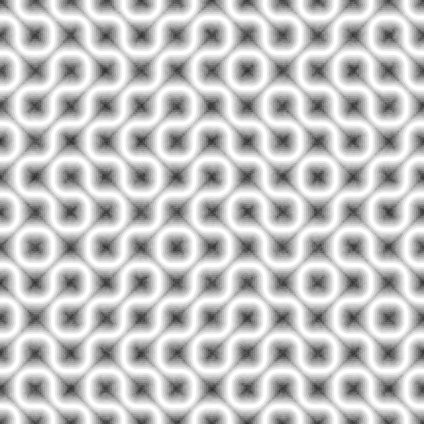 Бесшовные черно-белые запутанные круглые полосы. Текстурированные геометрические паттерны . — стоковое фото