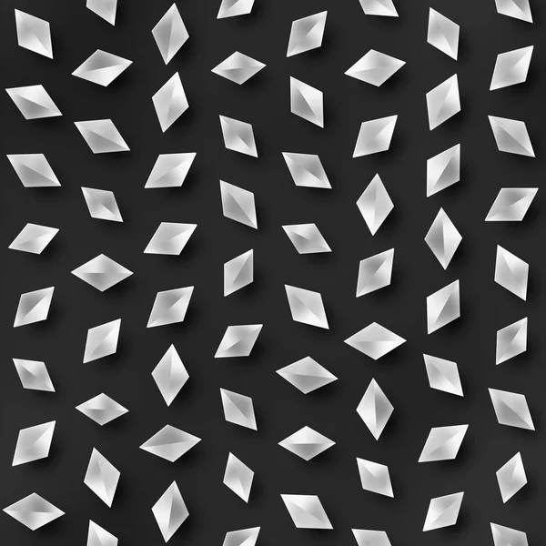 Formas dispersas geométricas sombreadas. Patrón monocromo inconsútil abstracto . — Foto de Stock