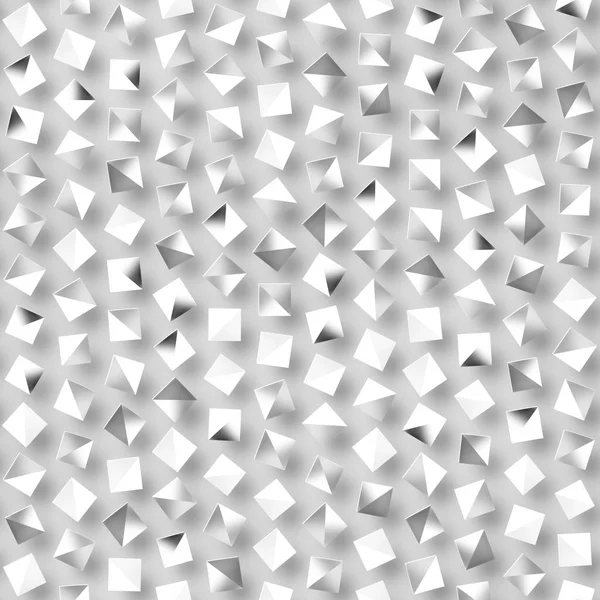 Scattered Geometric Shaded Shapes. Abstract Seamless Monochrome Pattern.