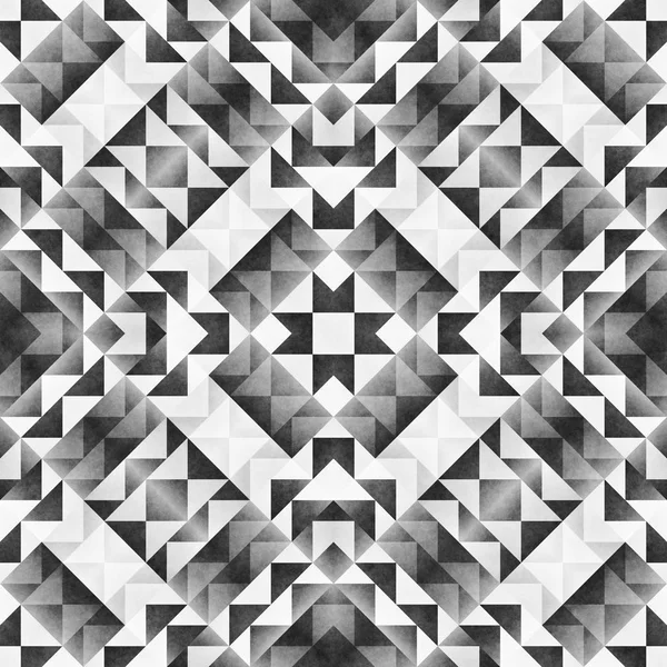 Zwart-wit Tribal naadloze patroon. Azteekse stijl abstracte geometrische Art Print. — Stockfoto