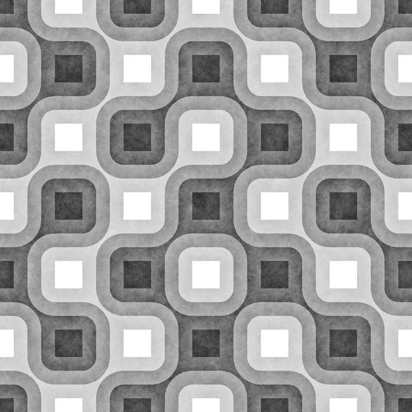 Sömlös svartvitt trassliga runda ränder. Texturerat geometriska mönster. — Stockfoto