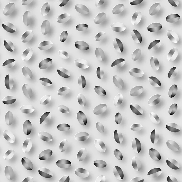 Scattered Geometric Shaded Shapes. Abstract Seamless Monochrome Pattern. — Stock Photo, Image