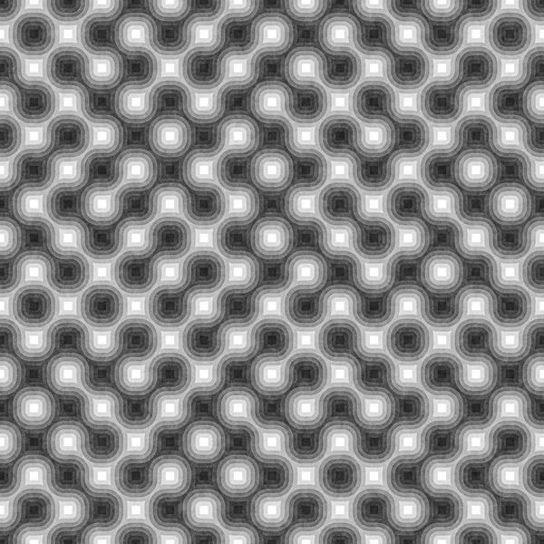 Bezszwowe biały czarny splątane rundy paski. Teksturowanej wzór geometryczny. — Zdjęcie stockowe