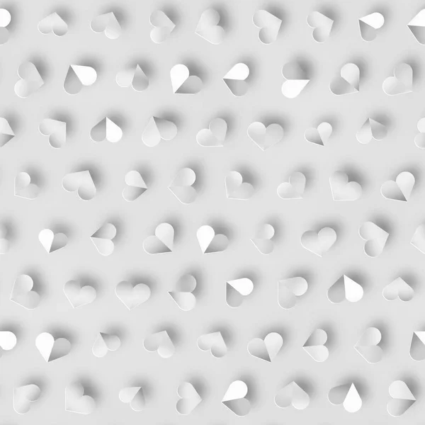 Seamless Monochrome Pattern With Hearts. Repeating Scattered Shapes Texture. — Stock Photo, Image