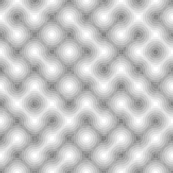 Безшовні чорно-білі заплутані круглі смуги. Текстурований геометричний візерунок . — стокове фото