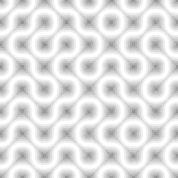 Seamless Black and White Tangled Round Stripes. Textured Geometric Pattern.