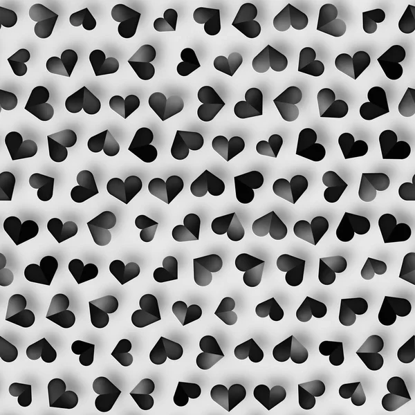 마음으로 원활한 흑백 패턴입니다. 흩어져 모양 텍스처를 반복. — 스톡 사진