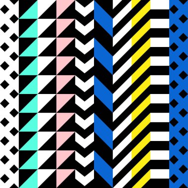 Retro renk seamless modeli. Süslü geometrik sanat baskı. Etnik hipster süs satırları zemin.