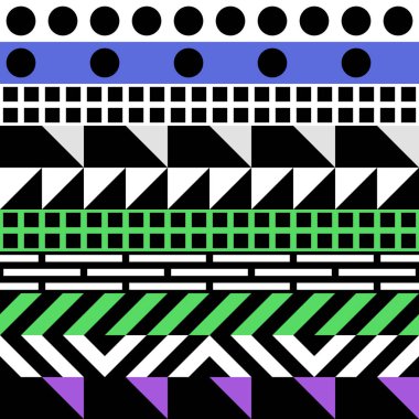 Retro renk seamless modeli. Süslü geometrik sanat baskı