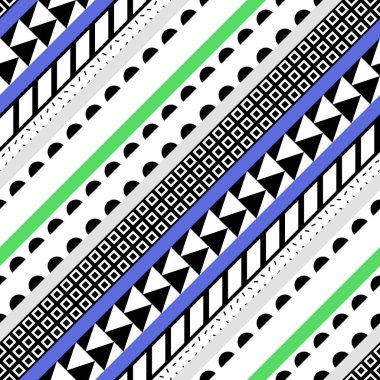 Retro renk seamless modeli. Süslü geometrik sanat baskı