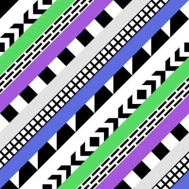 Retro renk seamless modeli. Süslü geometrik sanat baskı