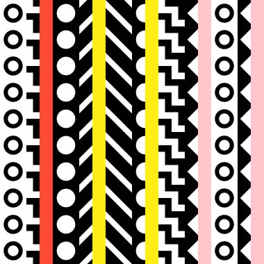 Retro renk seamless modeli. Süslü geometrik sanat baskı