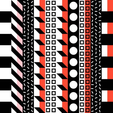 Retro renk seamless modeli. Süslü geometrik sanat baskı