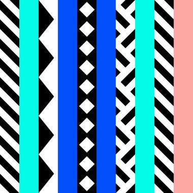 Retro renk seamless modeli. Süslü geometrik sanat baskı