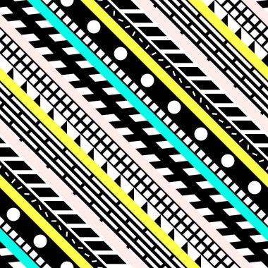 Retro renk seamless modeli. Süslü geometrik sanat baskı
