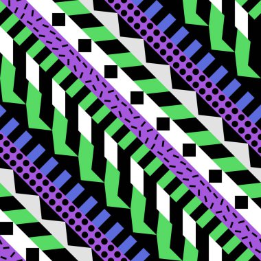 Retro renk seamless modeli. Süslü geometrik sanat baskı