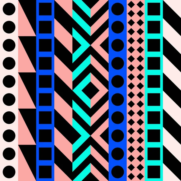 Retro color seamless pattern. Fancy abstract geometric art print